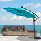 Costway 10FT Patio Offset Umbrella 32 Solar LED Light 360Degree Rotation Aluminum Turquoise